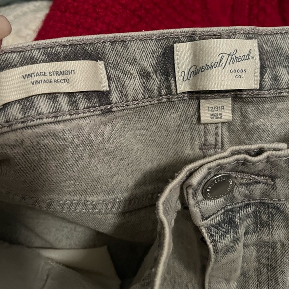 Gray Acid Wash Vintage Straight Denim Jeans Size 12 - Picture 5 of 5